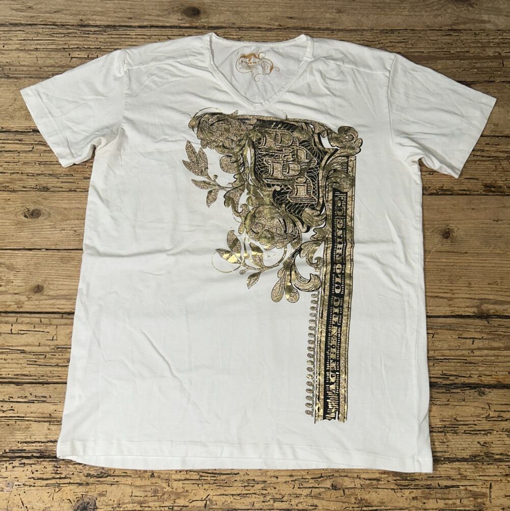 Papi Men’s Size XL White Graphic Print Short Sleeve Shirt